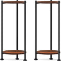 2-Pack Plant Stand Indoor Outdoor, 30'' Tall Plant Stands for Indoor Plants, Heavy Duty Indoor Plant Shelf, 2 Tier Flower Stand for Living Room, Balcony, Deck(Brown)
