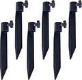 Outdoor Metal Stakes for Ground, Garden Stakes for Lights,Used for Replacement Metal Ground Spike in Live Flame Torches and Solar Lights-6.7 Inch (Black 6 Pack)