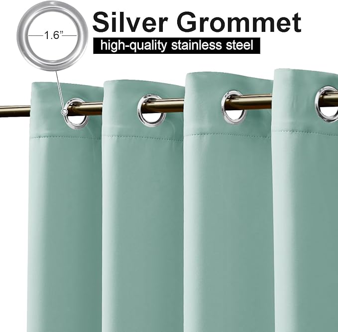 NICETOWN Outdoor Curtains for Patio Waterproof 84 inches Long 2 Panels, Thermal Insulated Sun Blocking Outdoor Privacy Drapes for Porch & Gazebo, UV Protection Outdoor Privacy Shades, Aqua Blue