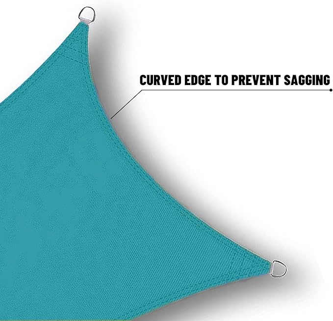 SUNNY GUARD Waterproof Sun Shade Sail 7' x 13' Turquoise Blue Rectangle UV Block Sunshade for Backyard Yard Deck Patio Garden Outdoor Activities and Facility(We Make Custom Size)