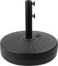 50LBS Round Umbrella Base Water Filled with Steel Umbrella Holder, Heavy Duty Fillable Umbrella Base Stand for Outdoor, Patio, Lawn, Garden (Black) (Stripes)