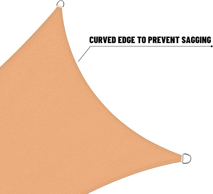 SUNNY GUARD Custom Size 6'x8'x10' Peach Fuzz Sun Shade Sail Right Triangle UV Block Shade for Backyard Yard Patio Deck Garden(Customized)