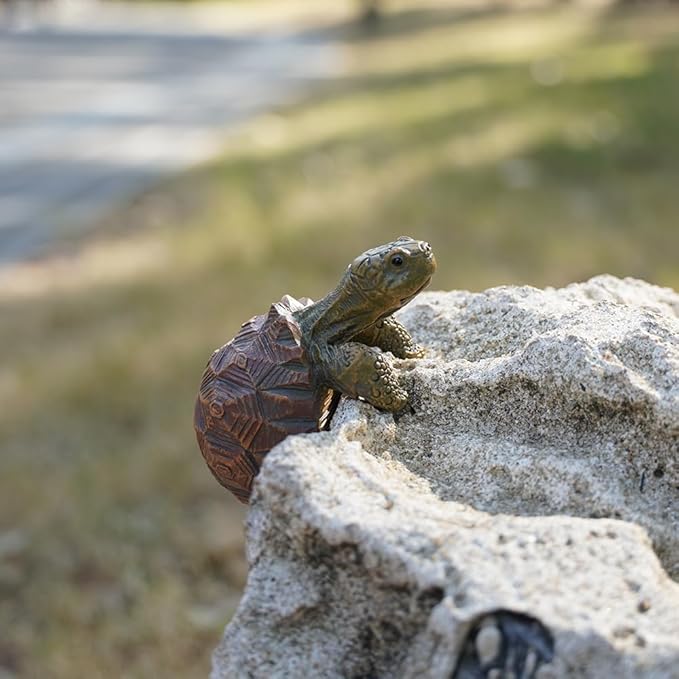 Mini Turtle Statue Miniature Tortoise Figurine Plant Pot Hanger, Realistic Resin Climbing Turtle Ornament Garden Decor for Bonsai Succulents Aquariums, Creative Gift for Plant Parents