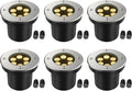 JESLED Outdoor Landscape Lights, 6W LED In Ground Well Lights, 12V 24V 3000K Warm White, IP67 Waterproof Low Voltage Landscaping Spotlight for Driveway Deck Step Yard Fence Garden Pathway (6 Pack)