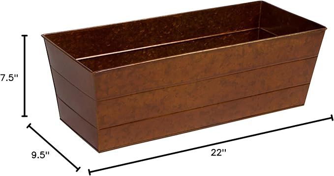 22" Galvanized Window Box Flower Planter by Trademark Innovations