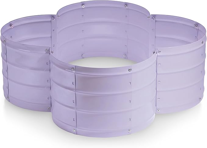 Plant & Plot Galvanized Raised Garden Beds Outdoor // 3×3×1 ft Planter Raised Beds for Gardening, Vegetables, Flowers // Large Metal Garden Box (Lavender) // Patented Tool-Free Design