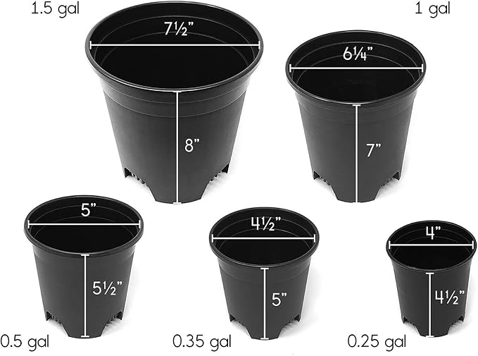 Wholesale Bulk Nursery Pot 5.5 Inch Black Plastic Planters 30-Pack 0.5 Gallon Pots for Outdoor Indoor Plants Gardening Flower with Drainage Holes