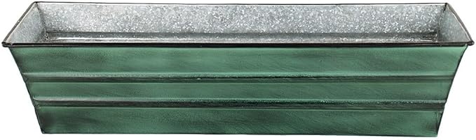 Achla Designs Galvanized Window Flower Box Planter-Green-Small (22" L x 6" W x 5" H)