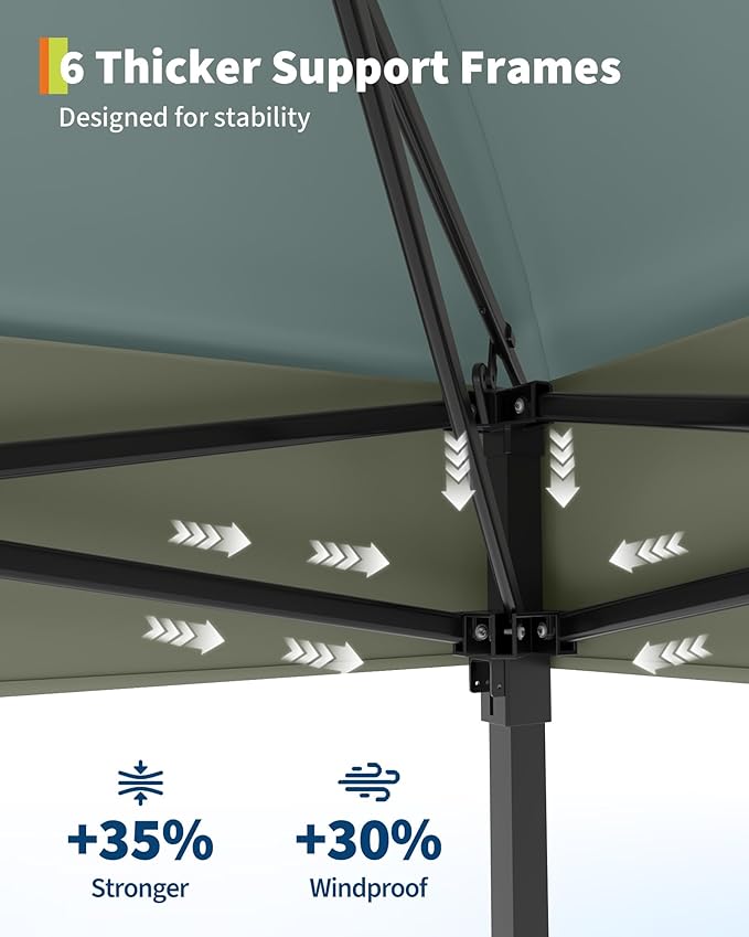 Canopy Tent 12x12 ft, Pop Up Gazebo One-Push Setup with 4 SandBags for Backyard Parties and BBQs, Mosquito Netting & Height Adjustable - Green