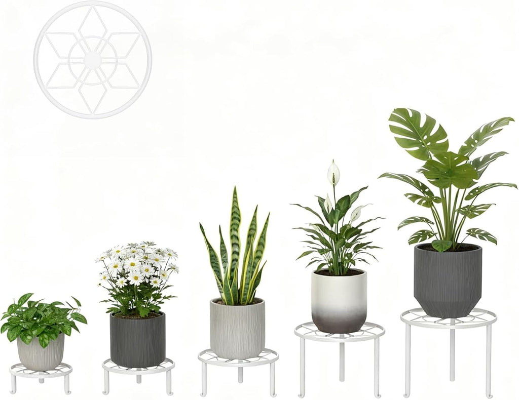 5-Pack Metal Plant Stand for Heavy Potted Plant for Home Indoor and Outdoor Heavy Duty Flower Pot Stands for Multiple Plant for Living Room