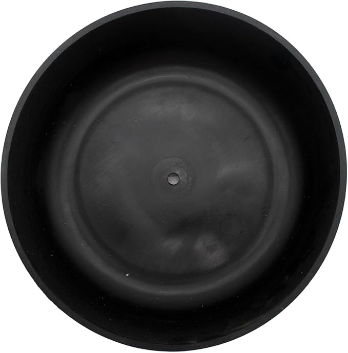 The HC Companies 8 Inch Round Plastic Succulent Capri Bowl Decorative Indoor Flower Succulent Planter Pot with Drain Plug Hole, Faux Concrete Color (2 Pack)