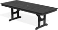 SERWALL Outdoor Dining Table, 84" Rectangular Dining Table for 6-10 Person, All Weather HDPE Outdoor Furniture for Backyard, Garden, Black