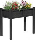 YITAHOME Elevated Garden Bed Poly-Wood All-Weather Raised Garden Bed with Legs & Drainage Hole HDPE Elevated Planter Box for Herbs Vegetables Flowers Plant Bed for Garden Balcony Backyard, Black