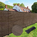 UPGRADE Privacy Fence Screen 4'x34' Brown Outdoor 90% Visibility Blockage 170 GSM Mesh Shade Cover Panels for Backyard,Balcony,Home Decoration with Zip Ties,Customized Avaliable