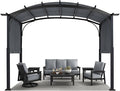 MASTERCANOPY 10x10ft Outdoor Retractable Pergola with Sun Shade Canopy Patio Metal Garden Pergola,Dark Grey