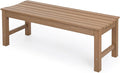 Stoog Outdoor Bench, 2-Person Outdoor Poly Lumber Backless Bench, Weatherproof Garden Bench, Never Rot or Fade, Suit for Church, Backyard, Porch and Park, Teak