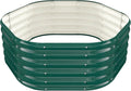 Hexagon Raised Garden Bed, 48 Inch Diagonal & 16.5 Inch Tall, Galvanized Steel Planter Box with Wave-Shaped Metal Panels for Outdoor Flower,Tree,Herb & Vegetable Garden (Dark green, 4FT X 1.5FT)