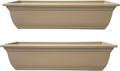 The HC Companies 24 Inch Mojave Window Planter Box with Drainage Holes, Lightweight UV-Resistant Plastic Outdoor Planters, 2-Pack Flower Box for Garden & Home Decor, Sandstone