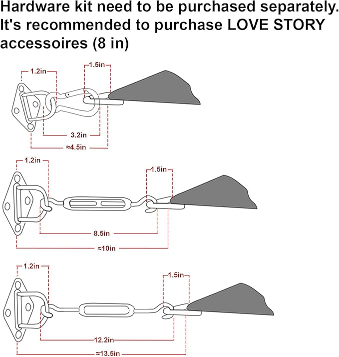 LOVE STORY Custom Size 16'x18' Graphite Grey Sun Shade Sail Rectangle UV Block Canopy Patio Sail Sunshades Fabric for Outdoor Garden Carport (We Make Custom Size)