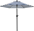 Sunnyglade 7.5' Patio Umbrella Outdoor Table Market Umbrella with Push Button Tilt/Crank, 6 Ribs (Blue and White)
