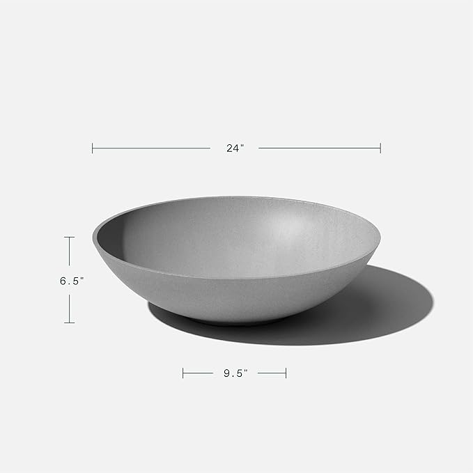 Veradek Mason Series Lane Bowl Planter| for Indoor or Outdoor Tabletops/Gardens |Made from Plastic-Stone Composite with Drainage Holes|Modern Décor for Flowers, Succulents, Small Plants