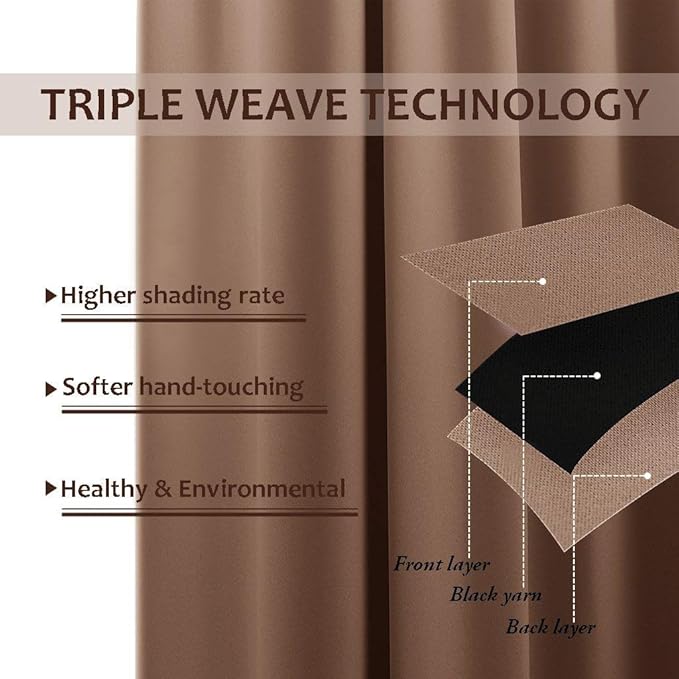 NICETOWN Room Divider Curtain for Patio 84 inch Length, Vertical Blinds Blackout Thermal Insulated Stainless Steel Grommet Top Slider for Sliding Glass Door, Tan, 1 Panel, W100 x L84