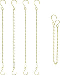 RIFNY 20 Inch Gold Chain for Hanging Plants, Small Plant Chains for Hanging Baskets Kits with Hooks for Bird Feeders Planters Billboards Lanterns Wind Chimes Ornaments Outdoor Indoor Use (5 PCS)
