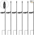 6 Pack Solar Stake Lights Outdoor Decorative Metal Ground Pathway LED Stake Lights Replacement Stakes Built-in Rechargeable Battery for Lawn Patio Yard Outdoor Garden Decor