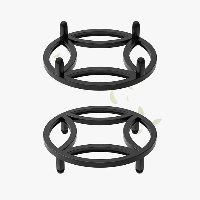 Zhongma 2 Pack 11.8" Fully Assembled Sturdy Potted Plant Stand Flower Pot Holder Heavy Duty Construction, Low Plant Stand for Home Indoor and Outdoor, Sturdy plant riser and saucer without Installation Required