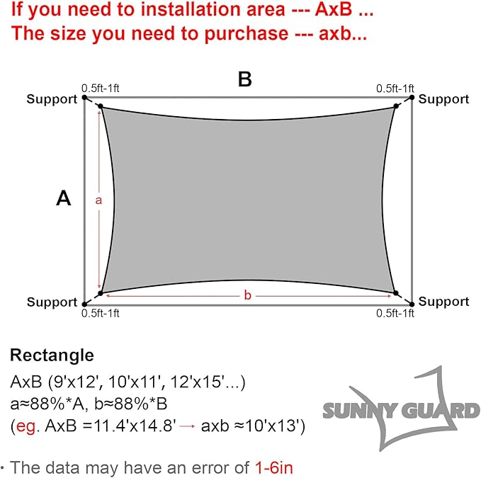 SUNNY GUARD Custom Size 13'x30' Rectangle Dark Grey UV Block Sunshade for Backyard Yard Deck Patio Garden Outdoor Activities and Facility(Customized)
