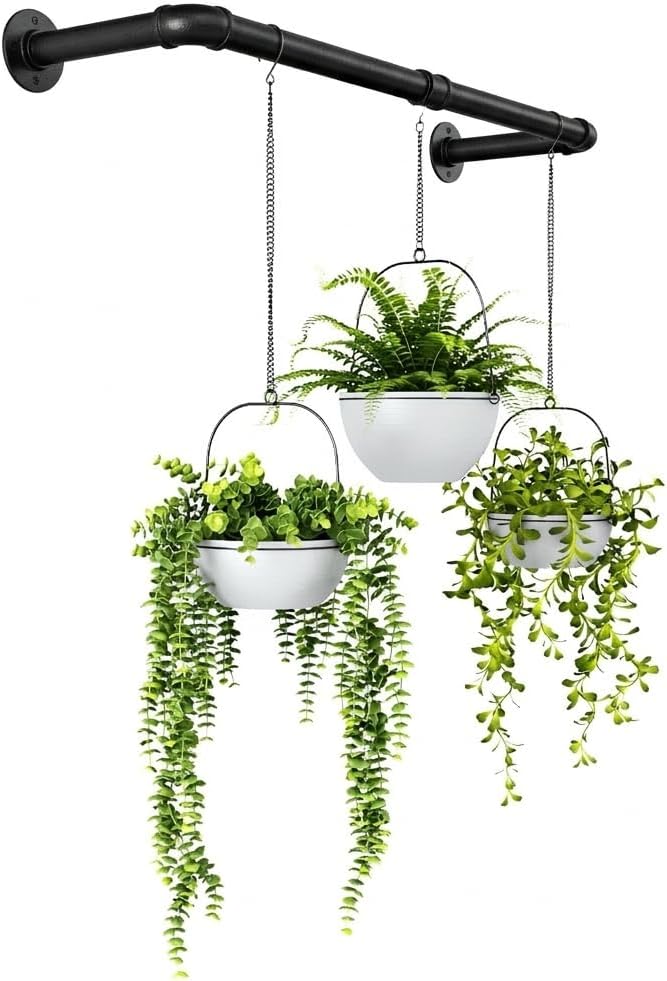 Bamworld Hanging Planters for Indoor Plants Plant Hanger Indoor Hanging Plants Rod 36.2in Window Plant Shelves Metal Rod Pot/Chain/Plant Not Included
