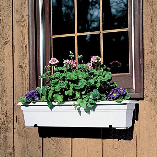 Root & Vessel Countryside Flower Box Planter, White, 30-Inch