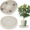 2 Pack Plant Caddy with Wheels, 14" Rolling Plant Stand 165 LBS Heavy Duty with Hidden 360 ° Rotating Silent Wheel Wheels for Outdoor Indoor Large Plant Pots, Flower Pot, Patio