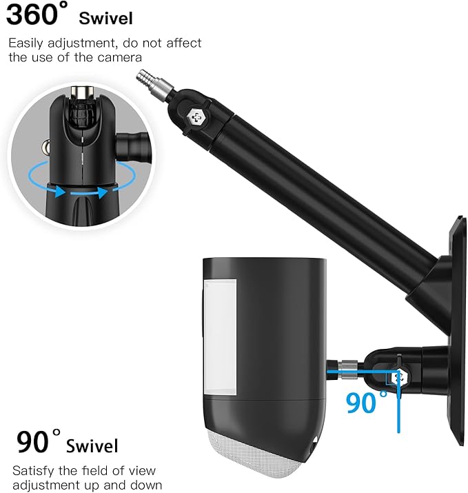 HOLACA 2-in-1 Wall Mount Bracket for Stick Up Cam Pro Solar Panel, Spotlight Cam Pro/Plus and Stick Up Cam Battery/Wired Outdoor Mount Accessories for Ring Super Solar Panel (Black)