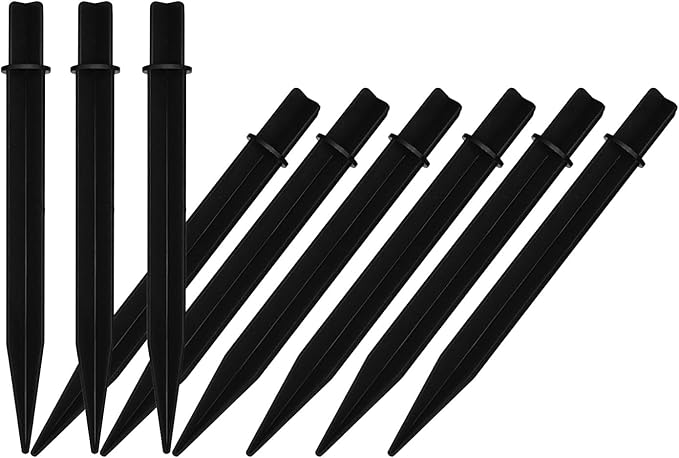 9 Pack Solar Light Stakes Replacement (Fit for Pole Inner Diameter 0.83 inch), Flickering Flame ABS Reinforced Ground Spikes, Candy Cane Spikes for Outdoor Christmas Landscape Garden Deco