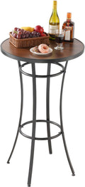 VEVOR Outdoor Round Bar Table, 23.7 in Counter Bar Height Bistro Table, Patio Dining Tables with Easy-to-Clean Top & Sturdy Metal Frame, Indoor High Top Pub Tables for Small Places, Kitchen