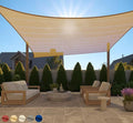GORILLA GRIP Heavy Duty Sun Shade, UV Protection Fade Tear and Rust Resistant Rectangle Sunshade Canopy, Curved Edges Blocks Sunlight, Breathable Sail, Outdoor Patio, Lawn Garden 12x16 FT Sand