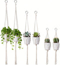 6 Pack Macrame Plant Hanger, Indoor Hanging Plants Holder, 3 Sizes 39"/31"/23", Outdoor Boho Home Decor Hanging Baskets, (POTS NOT Included)
