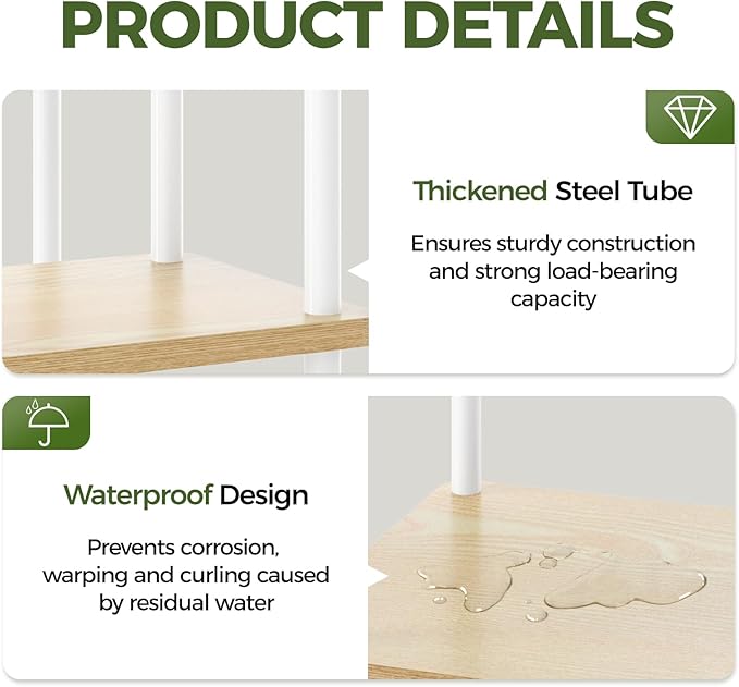 Bamworld Tall Plant Stand Indoor, 7 Tier Plant Shelf for Multiple Plants, Tiered Flower Pot Stands for Patio Garden Balcony Living Room Bedroom, White