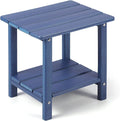 Adirondack Outdoor Side Table, 2-Tier Sturdy Patio End Table Weather Resistant, 16.5" Solid Side Table for Patio, Pool, Porch