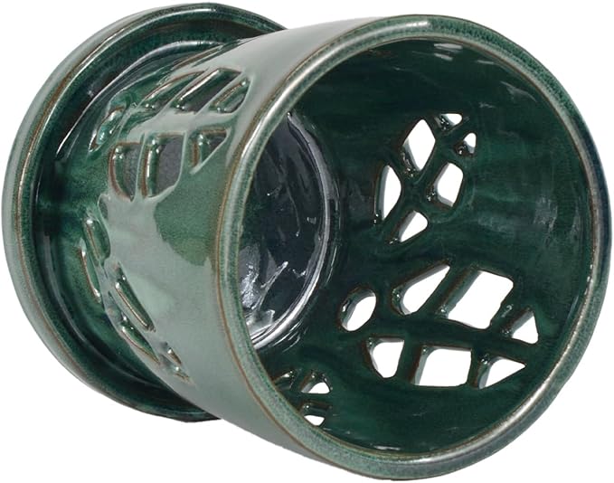 W&W Orchid Pot with Holes and Saucer for Repotting, Green Mix, 5.5 Inch