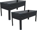Galvanized Raised Garden Bed with Legs,2PCS 48×24×30in Elevated Planter Box for Backyard,Garden, Patio, Balcony, 350lb Capacity,Planters for Outdoor Plants,Black