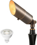 LUTEC Solid Brass Low Voltage Landscape Lighting, 12V Heavy Duty Waterproof Landscape Spotlights, Adjustable Bronze Uplights Outdoor Fixtures for Garden Yard Pathway Tree with MR16 Bulb
