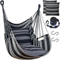 Halalona Hammock Chair Hanging Hammock Chair Rope Swing 2 Cushions Included-Sturdy & Durable Soft Cotton Hand Woven Hammock Swing for Bedroom, Porch, Patio-Indoor/Outdoor