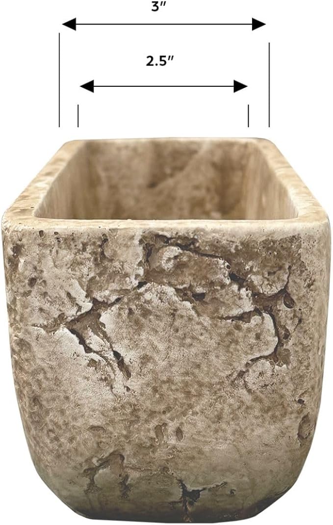 Classic Home and Garden Dakota Rectangular Planter Box w/Drain Plug - Small Succulent Pots for Window Sills & More - Shallow Trough Planter for Indoor Outdoor Use (8” Earth Moss Gray)