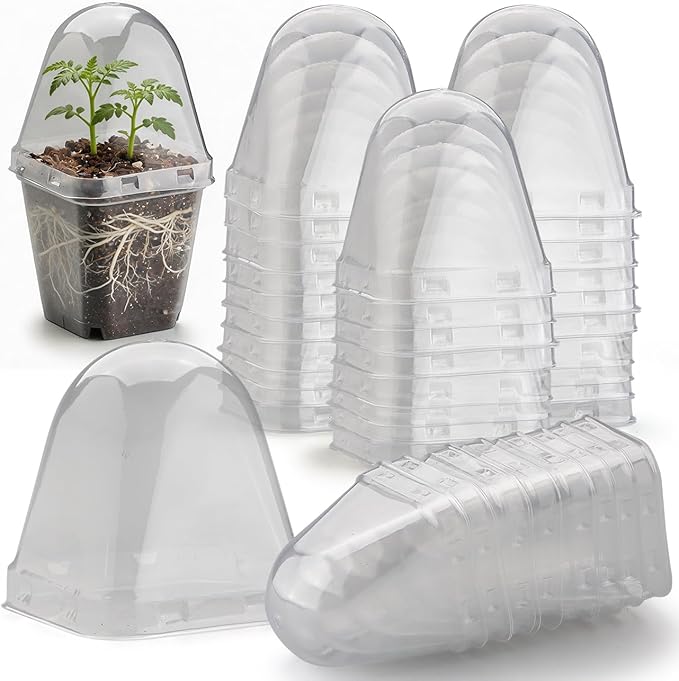 120 Pack Clear Humidity Domes, Transparent Seedling Domes Compatible with 2.7 Inch Square Nursery Pots for Seedlings