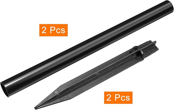 MECCANIXITY Plastic Ground Spikes 8.2 Inch Landscape Stakes with Extension Pole Light Replacement for Solar Torch Lamps of Garden Pathway, 2 Set