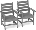 GREENVINES Outdoor Dining Chairs Set of 2 | HDPE | Patio Chair | All-Weather | Grey