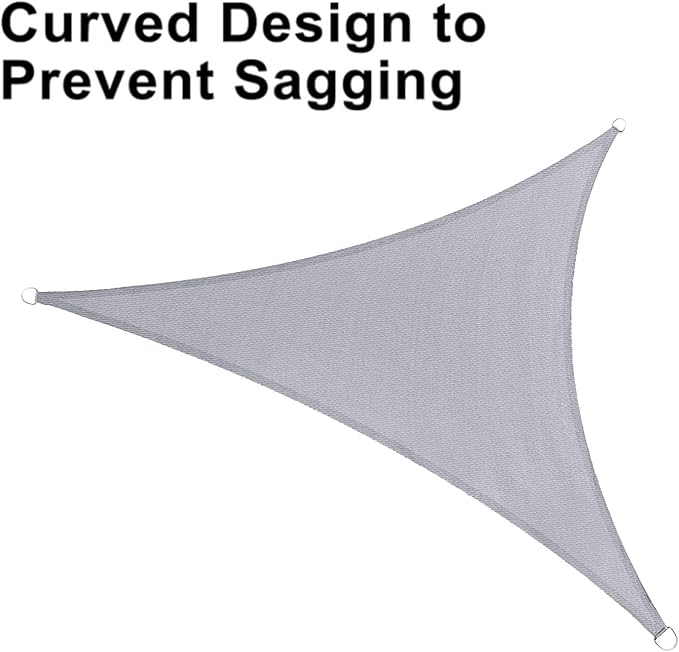 LOVE STORY Custom Size 9'x9'x12.7' Silver Grey Sun Shade Sail Triangle Sunshade Fabric Awning Canopy for Patio Backyard Carport Pergola (Customized)