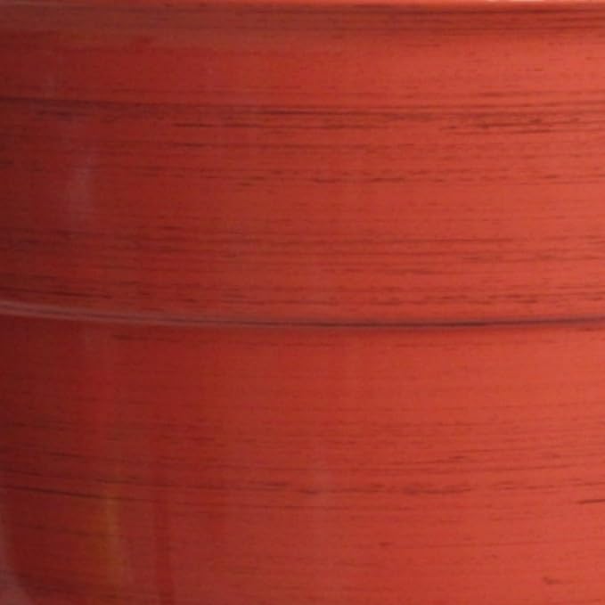 Garden Elements Indoor/Outdoor Glazed Brushed Happy Plastic Planter, Large, Earth Red, 15"